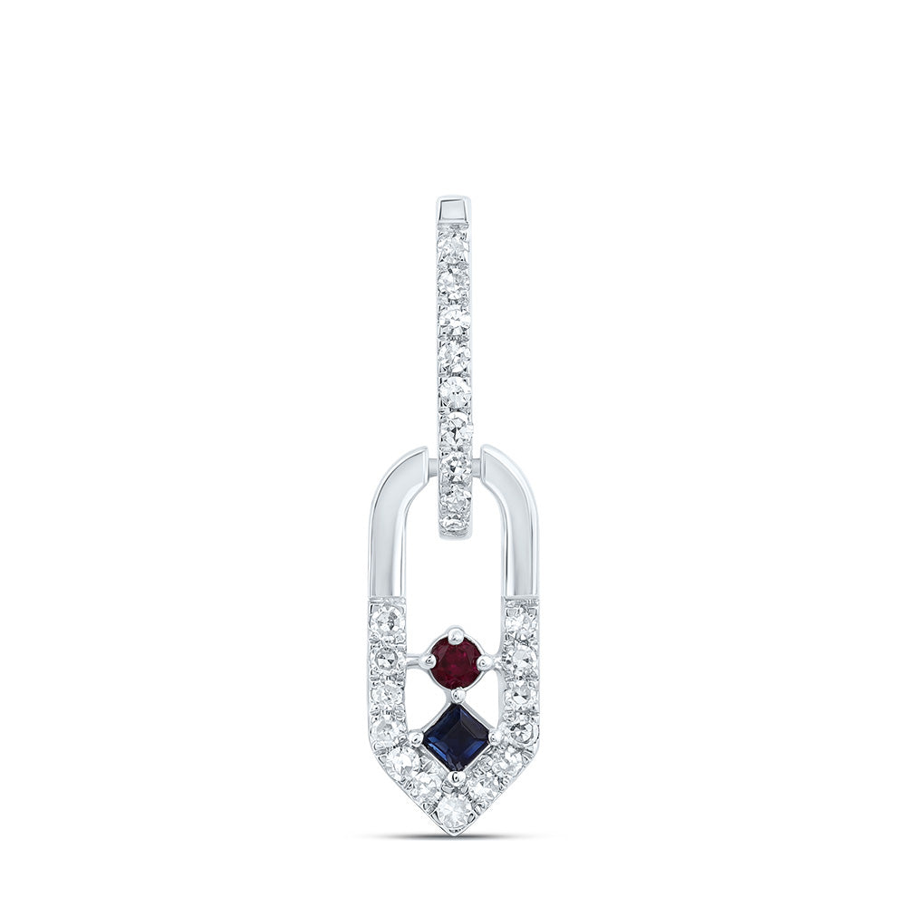 1/10CTW-NAT DIA CN 1.6MM RD-RU, 1.5MM PR-BS NAT GEM PAPER CLIP PENDANT Daisy Joyeria