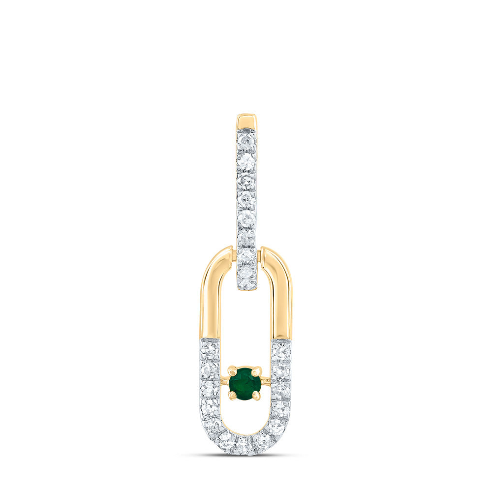 1/10CTW-DIA CN 1.8MM RD-EM NAT GEM PAPER CLIP PENDANT Daisy Joyeria