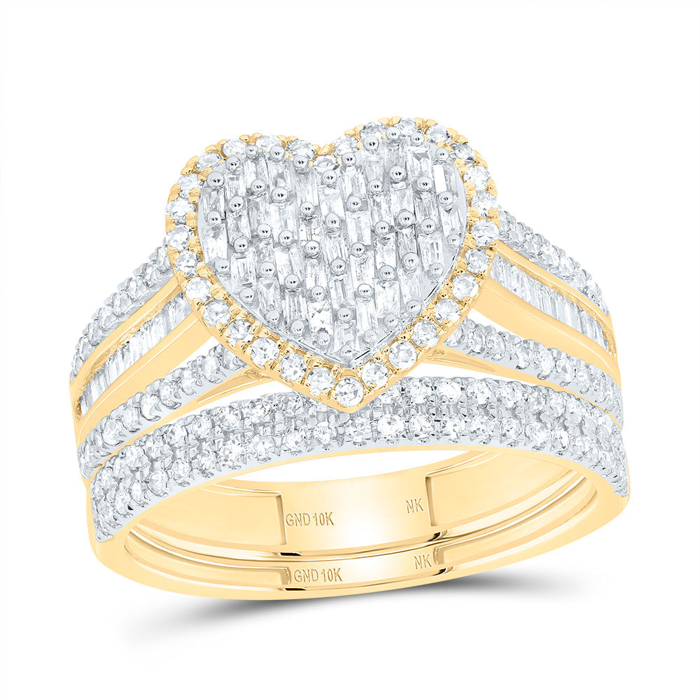 3/4CTW-NAT DIA NK FASHION HEART BRIDAL SET 7 Daisy Joyeria