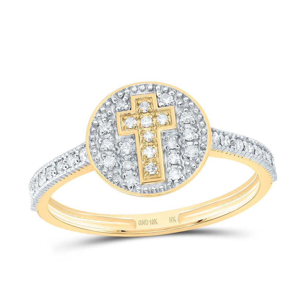 1/8CTW-DIA NK GIFT CROSS ROUND RING 7 Daisy Joyeria
