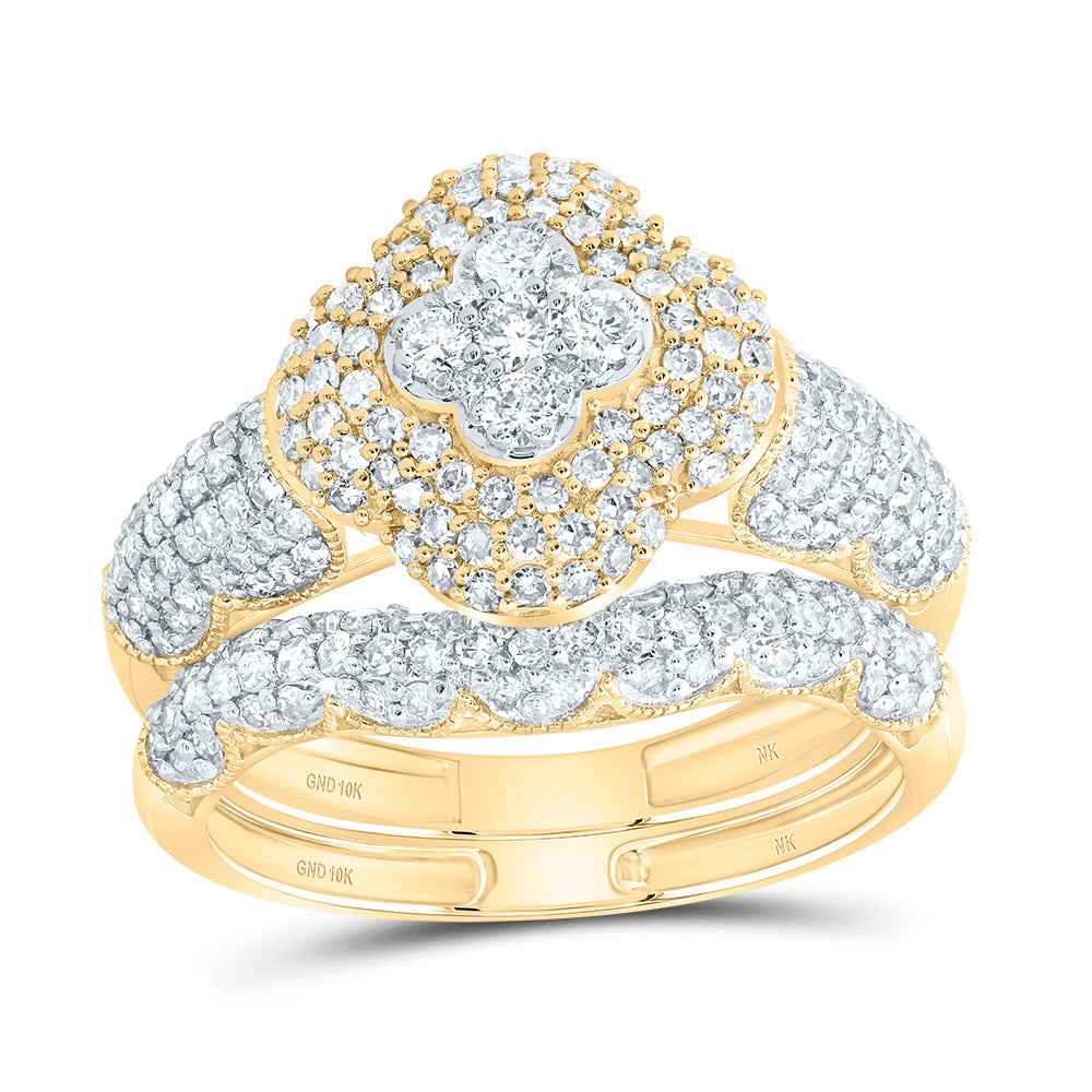 1CTW-DIA NK FASHION CLOVER BRIDAL SET 7 Daisy Joyeria