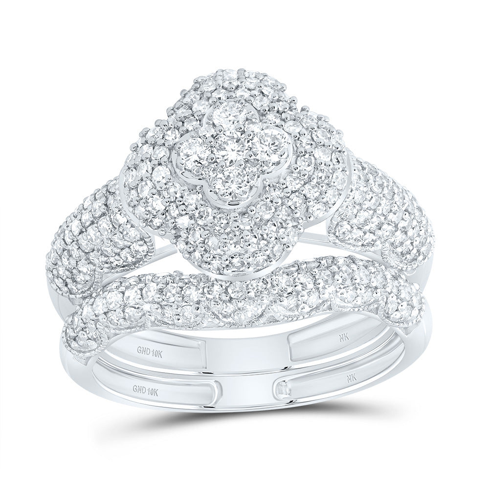 1CTW-DIA NK FASHION CLOVER BRIDAL SET 7 Daisy Joyeria