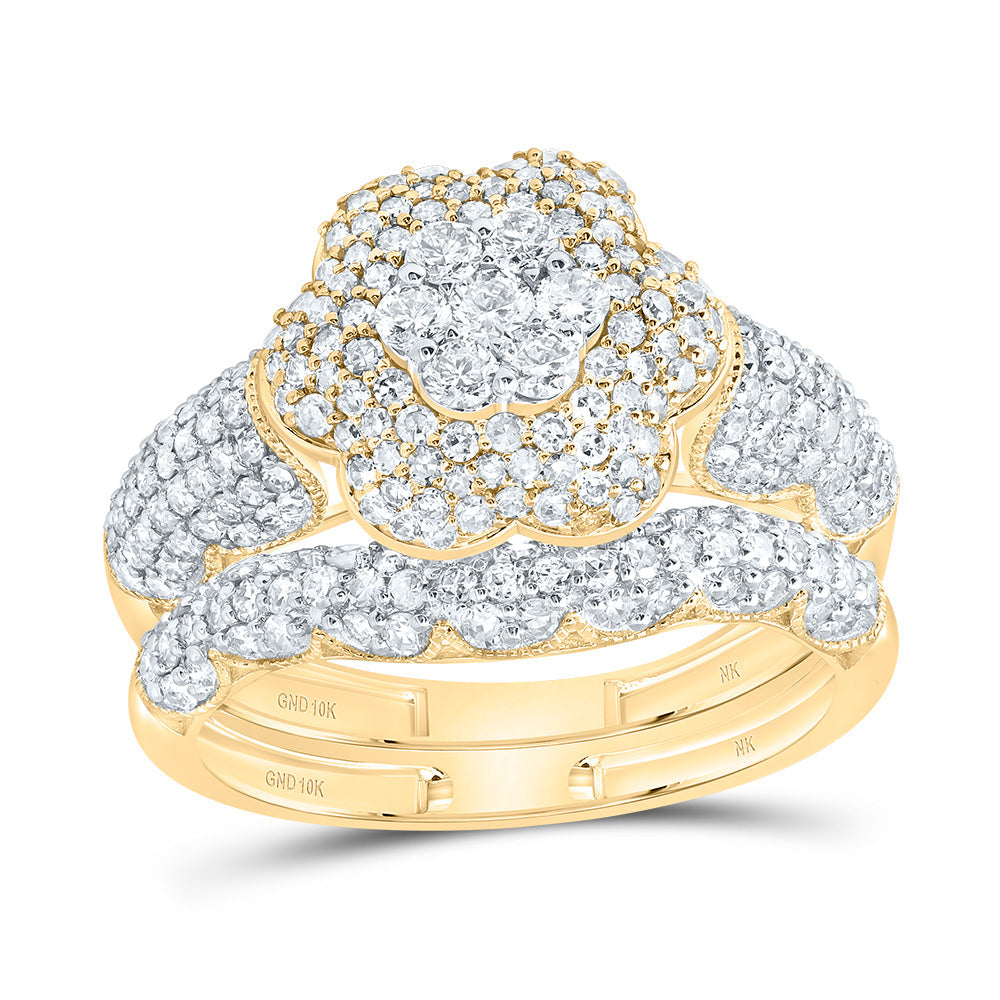 1 1/4CTW-DIA NK FASHION FLOWER BRIDAL SET 7 Daisy Joyeria