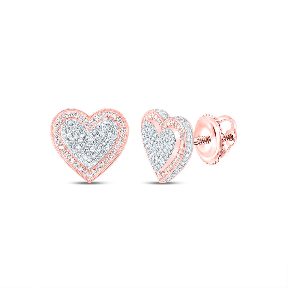 3/4CTW-NAT DIA NK FASHION HEART STUD EARRING Daisy Joyeria