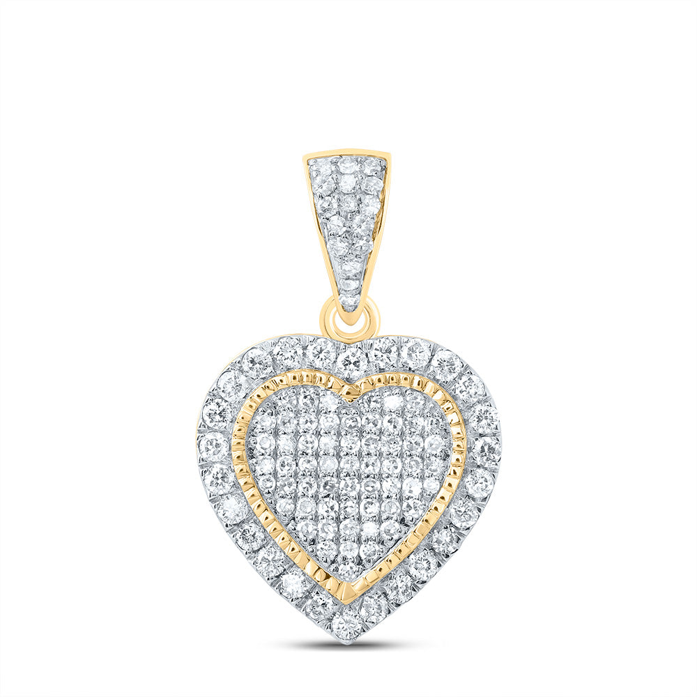 7/8CTW NAT DIA NK FASHION HEART PENDANT Daisy Joyeria