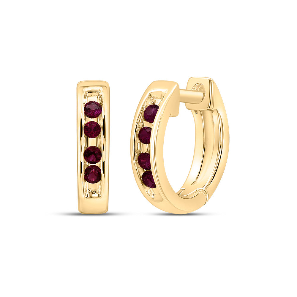 1/12CTW SYNTHETIC GEMSTONE HOOP EARRING Daisy Joyeria