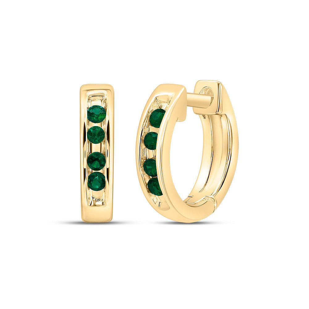 1/12CTW SYNTHETIC GEMSTONE HOOP EARRING Daisy Joyeria