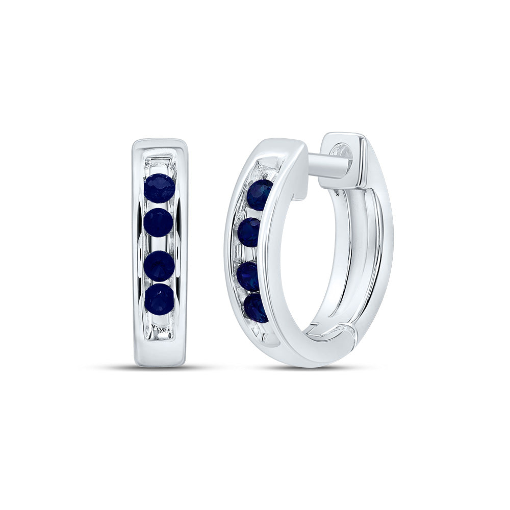 1/12CTW SYNTHETIC GEMSTONE HOOP EARRING Daisy Joyeria