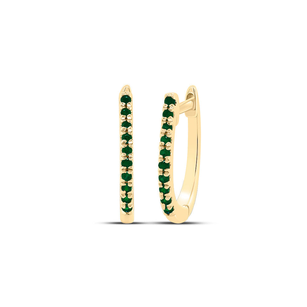 1/20CTW EM-RD NAT GEM FASHION HOOPS EARRING Daisy Joyeria
