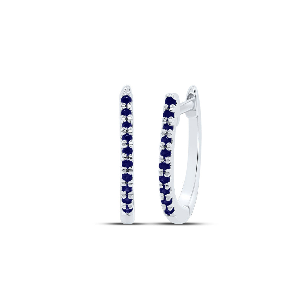 1/12CTW BS-RD NAT GEM FASHION HOOPS EARRING Daisy Joyeria