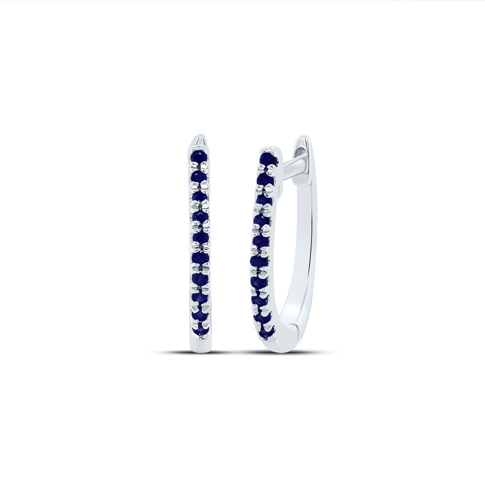 1/12CTW BS-RD NAT GEM FASHION HOOPS EARRING Daisy Joyeria