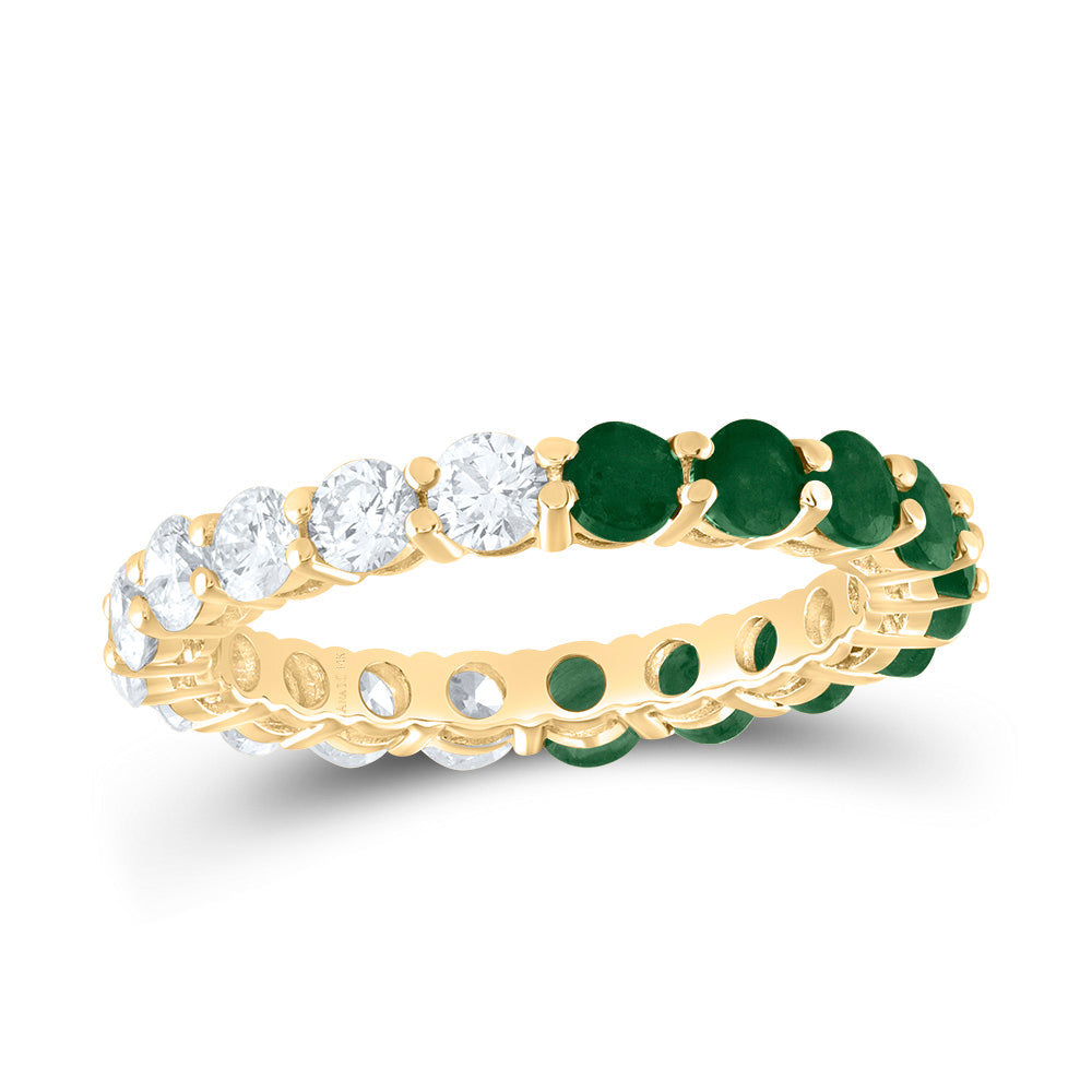 1 1/4CTW-DIA ANA M 1 1/3CTW-RD-EM NAT GEM RING 7 Daisy Joyeria