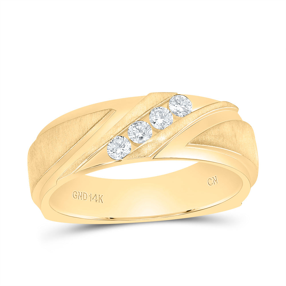 1/4CTW-DIA CN MENS  MACHINE-SET BAND 10 Daisy Joyeria