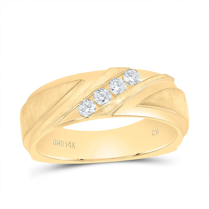 1/4CTW-DIA CN MENS  MACHINE-SET BAND 10 Daisy Joyeria