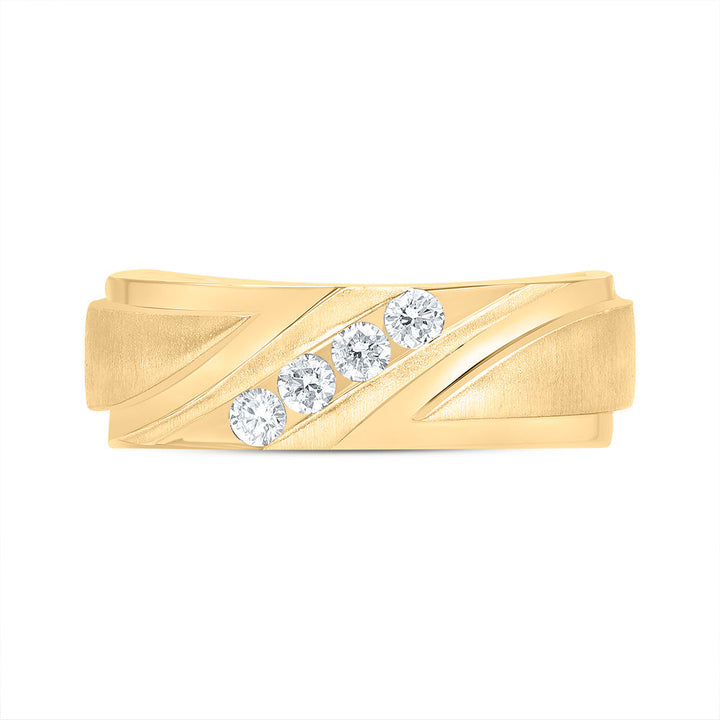 1/4CTW-DIA CN MENS  MACHINE-SET BAND 10 Daisy Joyeria