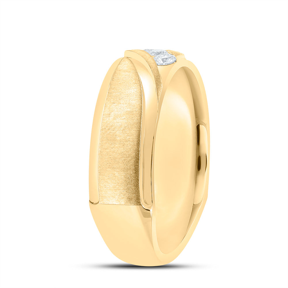 1/4CTW-DIA CN MENS  MACHINE-SET BAND 10 Daisy Joyeria