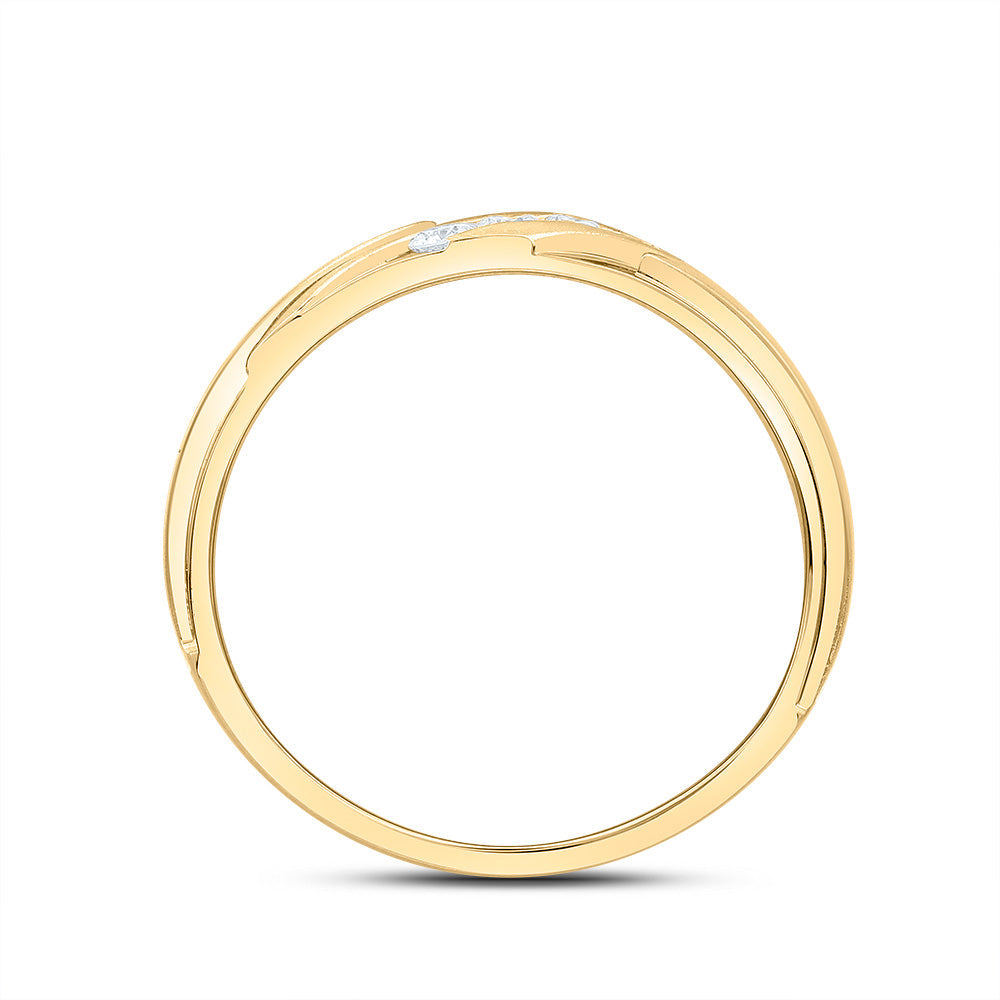 1/4CTW-DIA CN MENS  MACHINE-SET BAND 10 Daisy Joyeria