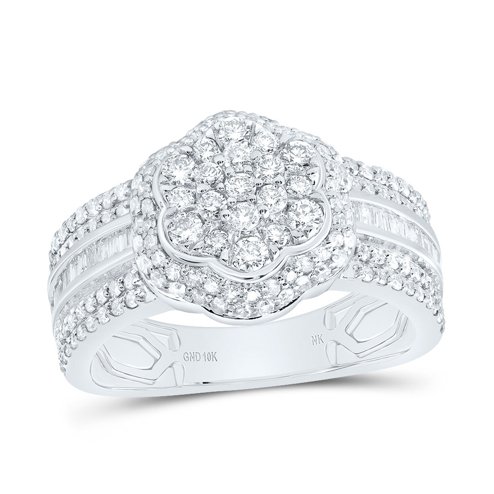 1CTW-DIA NK FASHION FLOWER RING 7 Daisy Joyeria