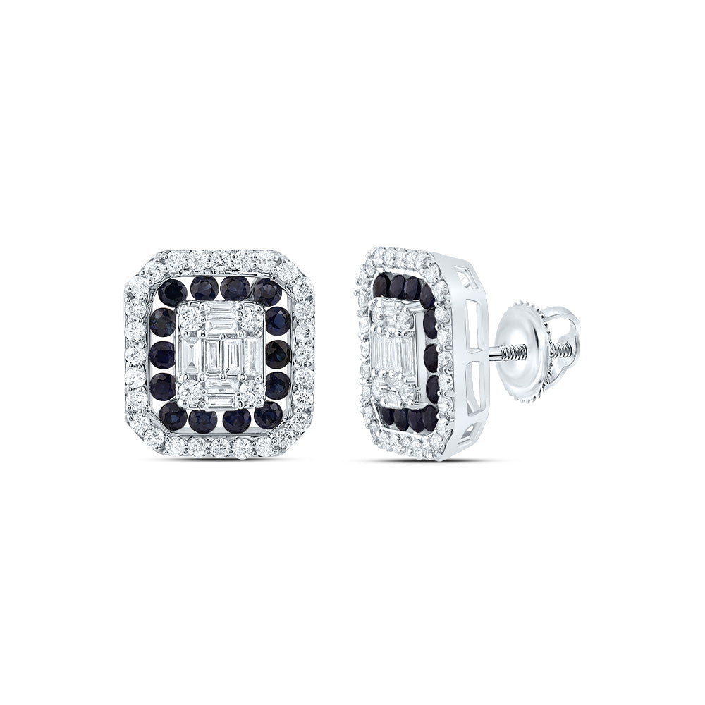 5/8CTW-DIA ANA M 1/2CTW-RD-BS NAT GEM OCTAGON STUD EARRING Daisy Joyeria