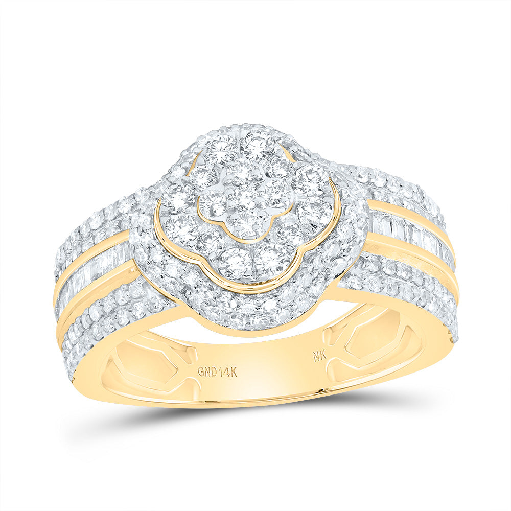 1CTW-DIA NK FASHION CLOVER RING 7 Daisy Joyeria