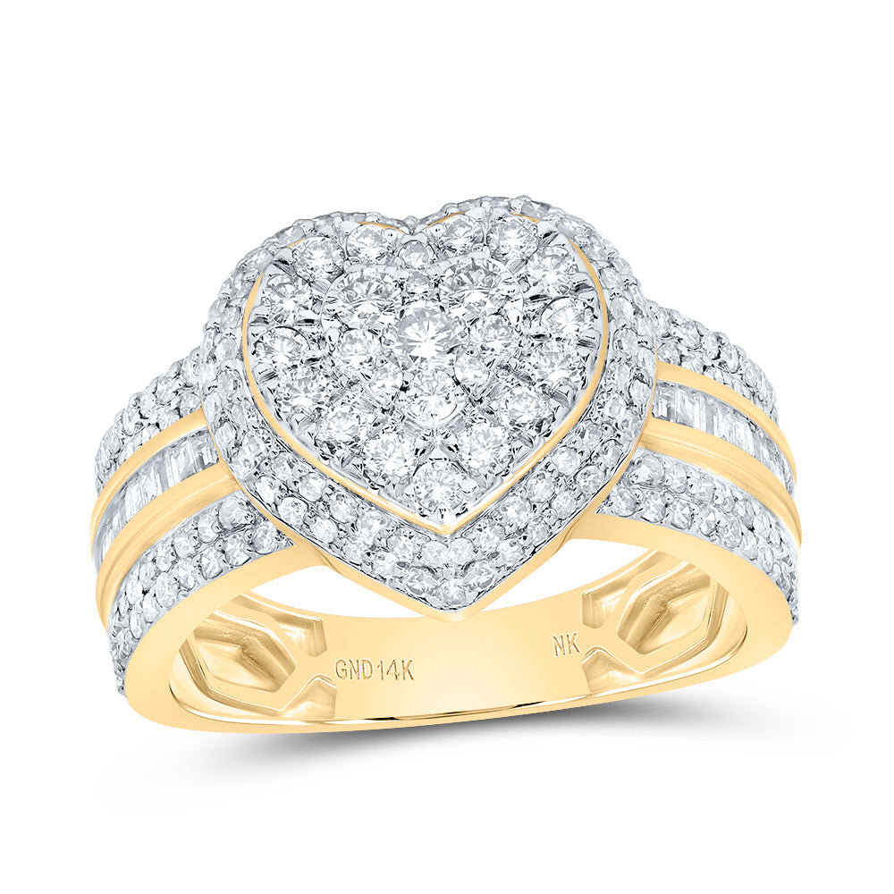 1CTW-NAT DIA NK FASHION HEART RING 7 Daisy Joyeria