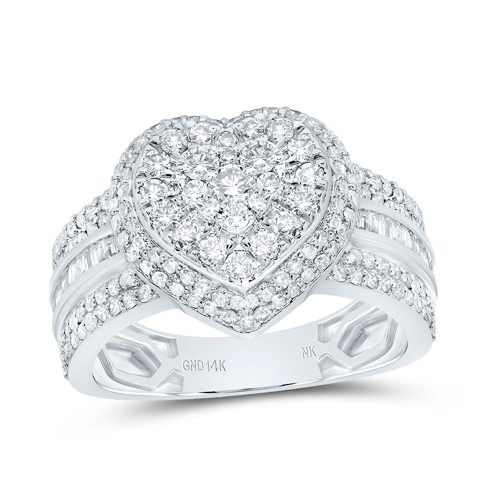1CTW-NAT DIA NK FASHION HEART RING 7 Daisy Joyeria