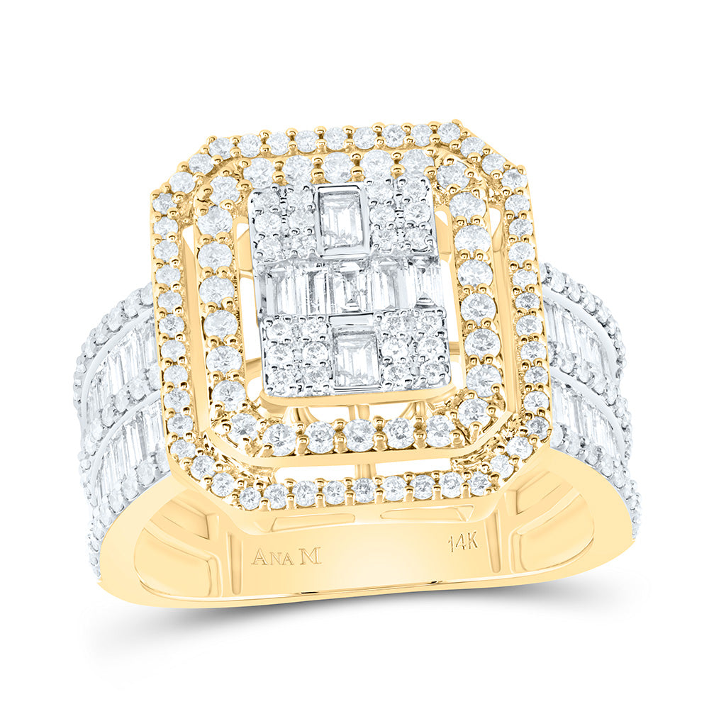 1 1/2CTW-DIA ANA M FASHION OCTAGON BAGUETTE BRIDAL RING 7 Daisy Joyeria