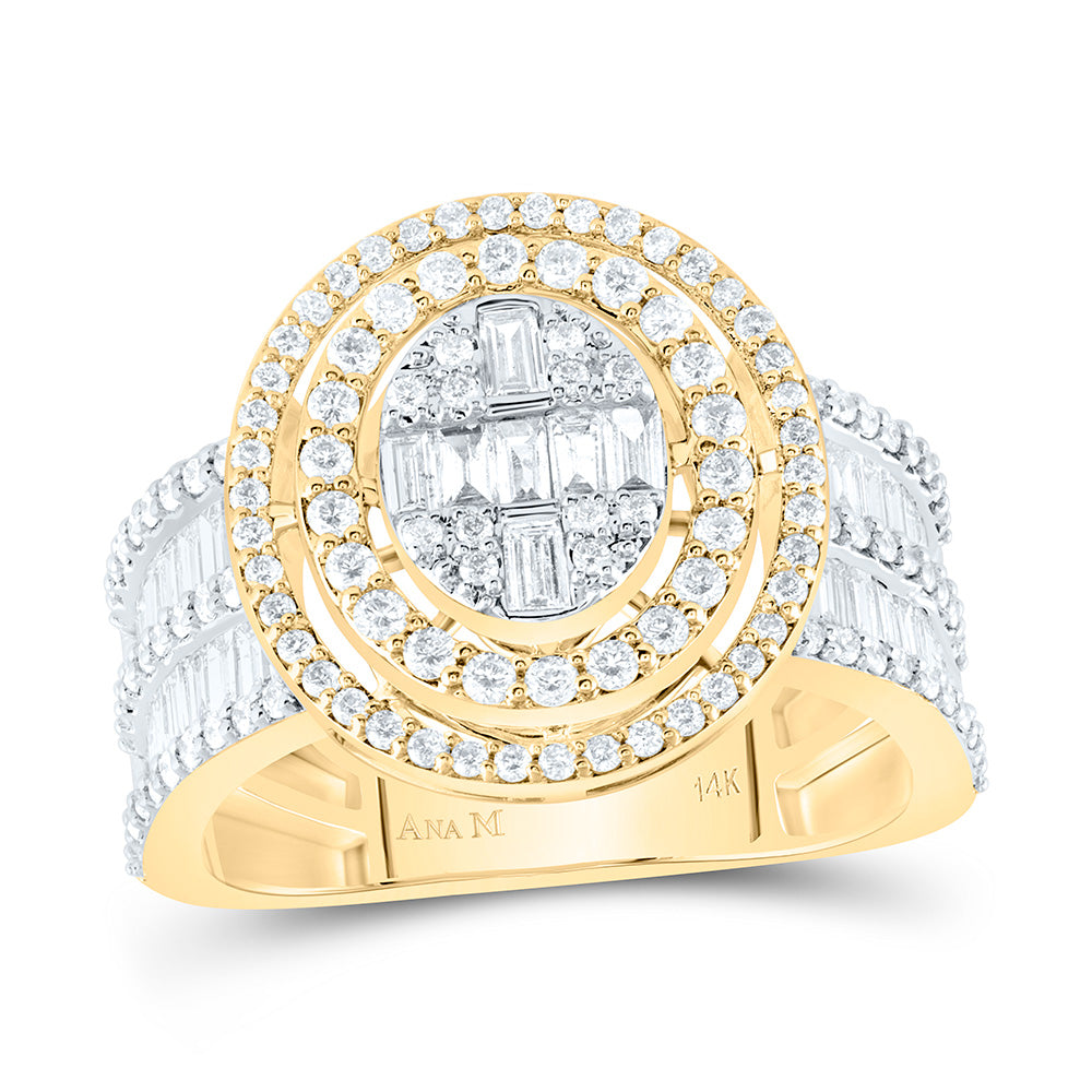 1 5/8CTW-DIA ANA M FASHION OVAL BAGUETTE BRIDAL RING 7 Daisy Joyeria