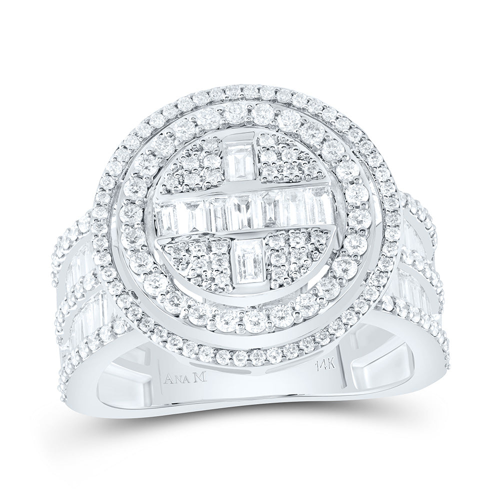 1 5/8CTW-DIA ANA M FASHION ROUND BAGUETTE BRIDAL RING 7 Daisy Joyeria