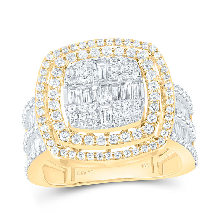 1 3/4CTW-DIA ANA M FASHION CUSHION BAGUETTE BRIDAL RING 7 Daisy Joyeria