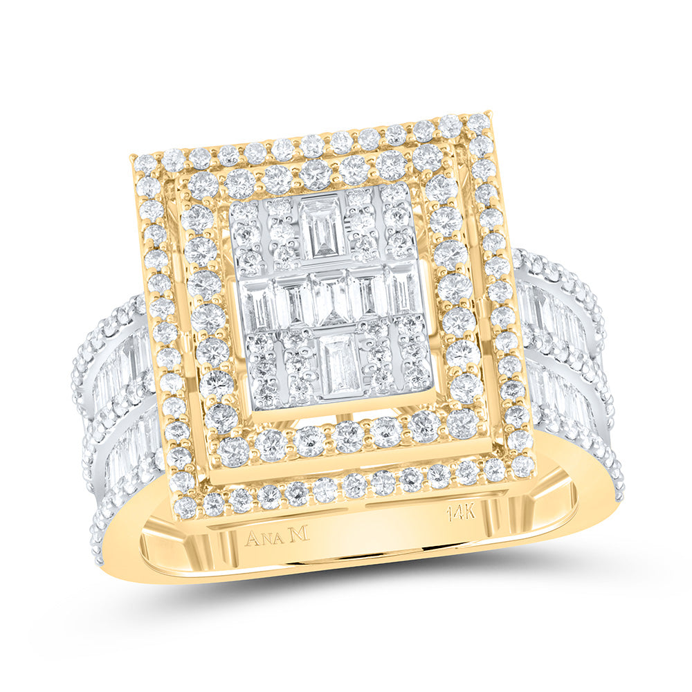 1 7/8CTW-DIA ANA M FASHION SQUARE BAGUETTE BRIDAL RING 7 Daisy Joyeria