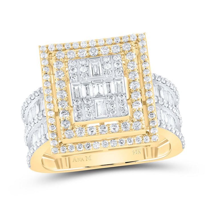 1 7/8CTW-DIA ANA M FASHION SQUARE BAGUETTE BRIDAL RING 7 Daisy Joyeria