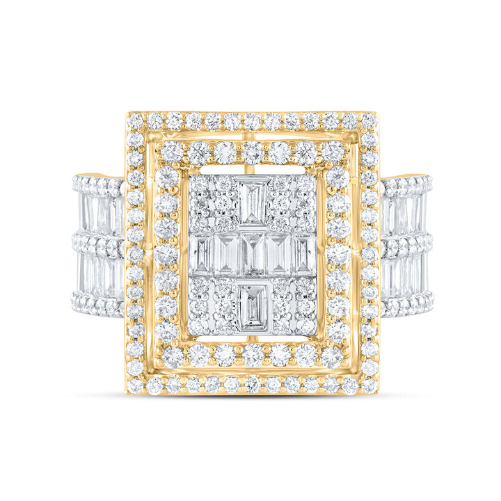 1 7/8CTW-DIA ANA M FASHION SQUARE BAGUETTE BRIDAL RING 7 Daisy Joyeria