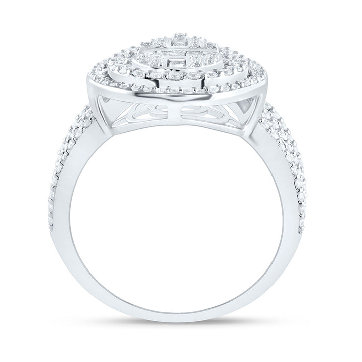 1 3/8CTW-DIA ANA M FASHION PEAR BAGUETTE BRIDAL RING 7 Daisy Joyeria