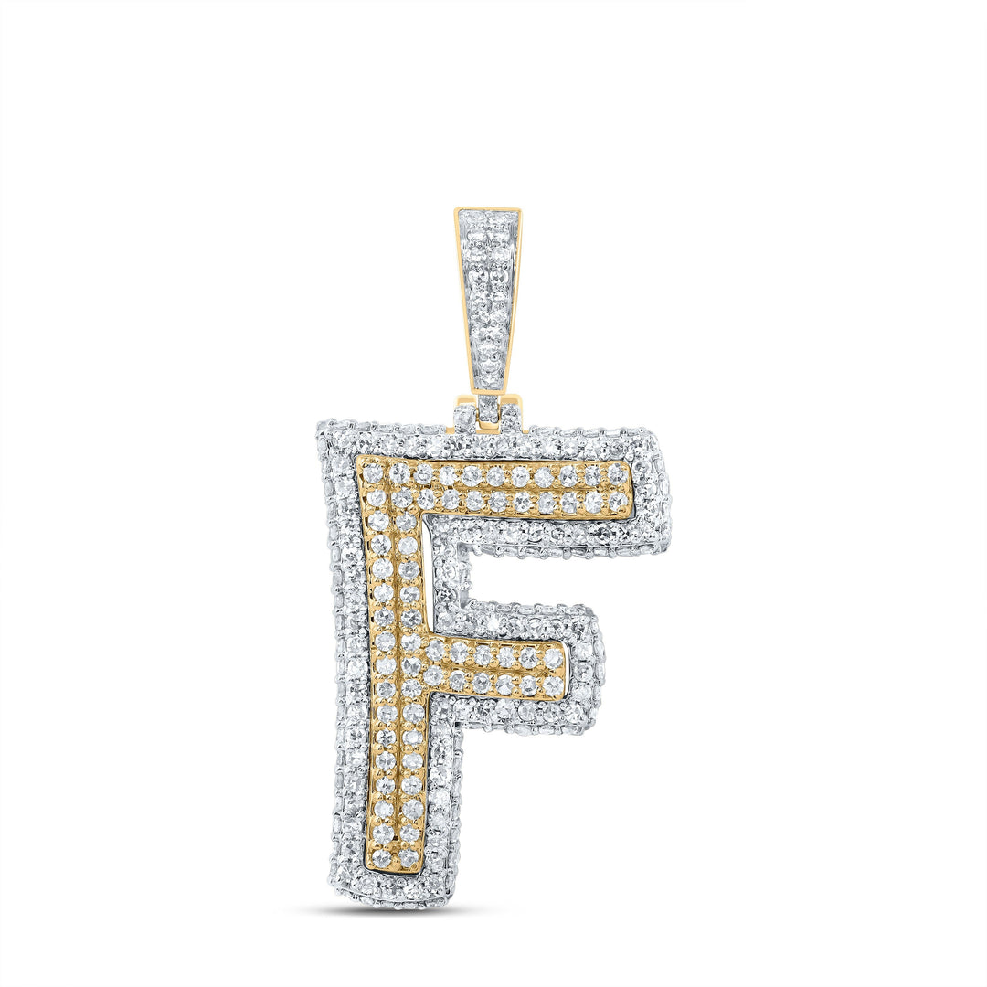 1 1/5CTW-DIA NK FASHION INITIAL "F" PENDANT Daisy Joyeria