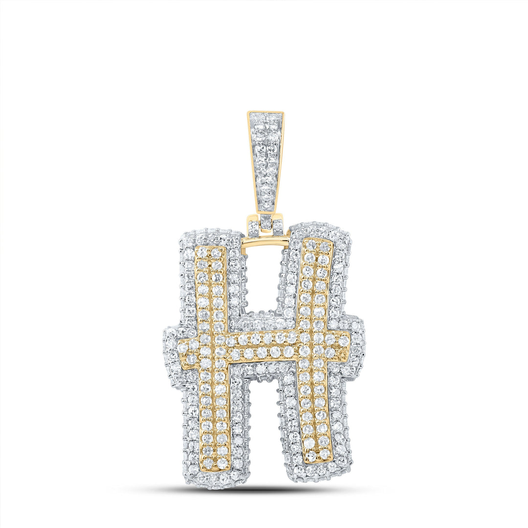 1 1/2CTW-DIA NK FASHION INITIAL "H" PENDANT Daisy Joyeria
