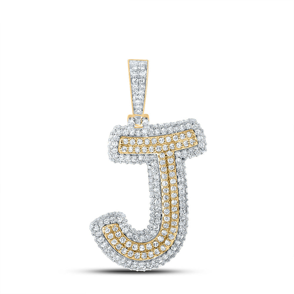 1 1/4CTW-DIA NK FASHION INITIAL "J" PENDANT Daisy Joyeria