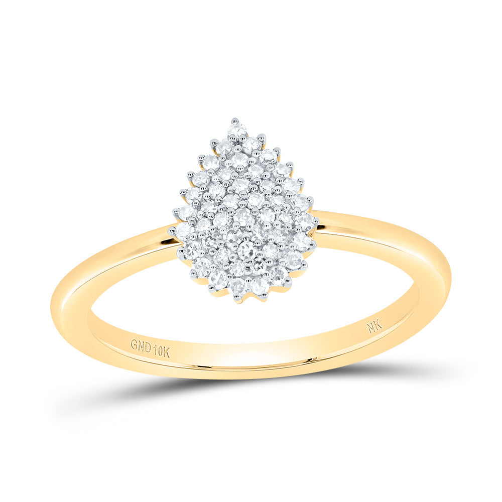1/6CTW-DIA NK GIFT PEAR RING 7 Daisy Joyeria
