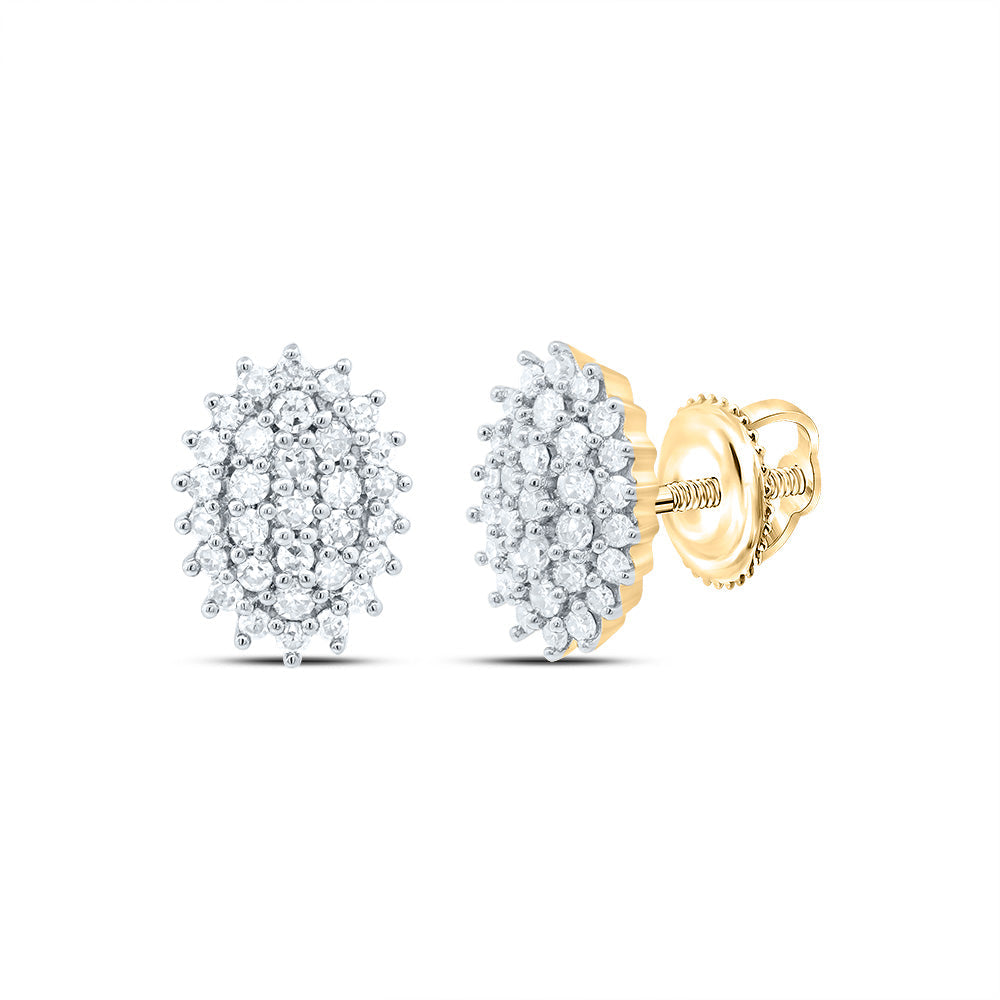 1/5CTW-DIA NK GIFT OVAL STUD EARRING Daisy Joyeria