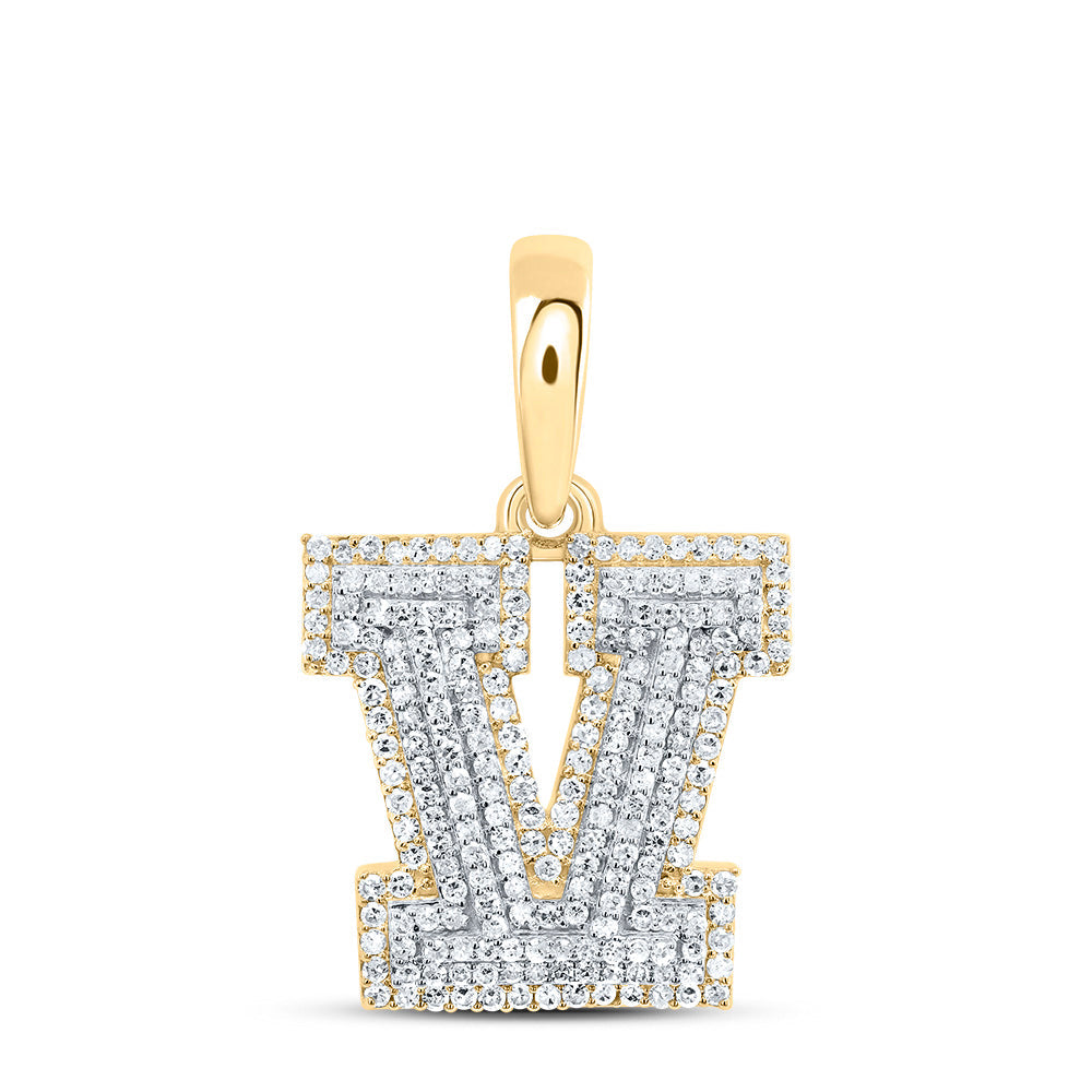 3/4CTW-DIA P1 GIFT INITIAL "V" PENDANT Daisy Joyeria