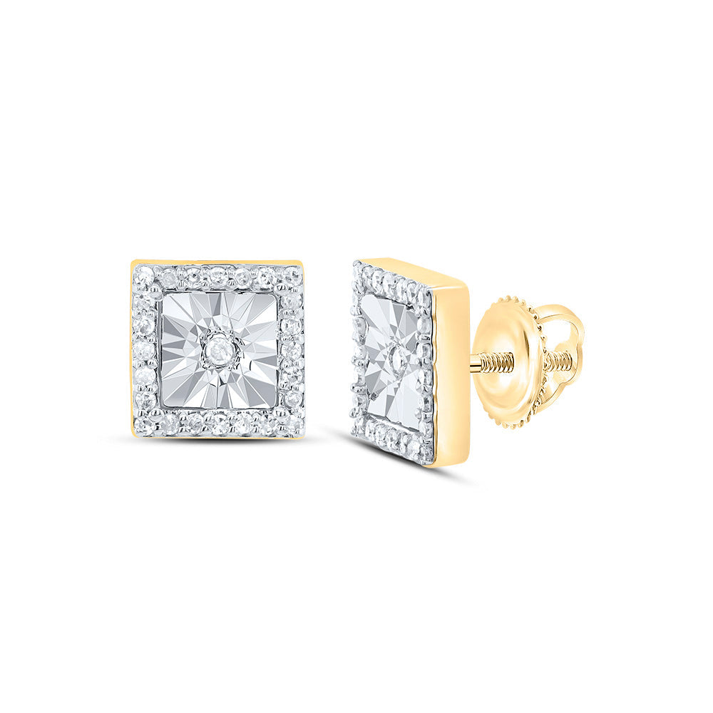 1/8CTW-DIA P1 GIFT SQUARE STUD EARRING Daisy Joyeria