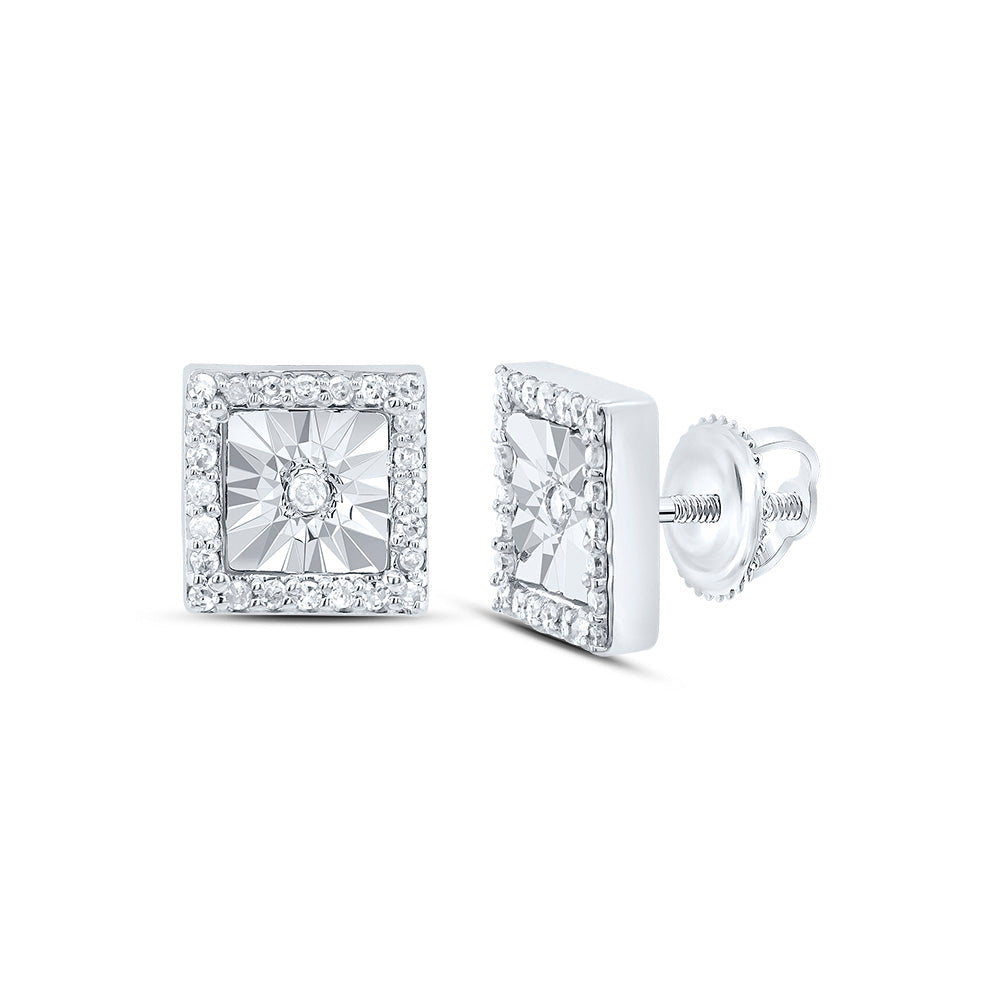 1/8CTW-DIA P1 GIFT SQUARE STUD EARRING Daisy Joyeria