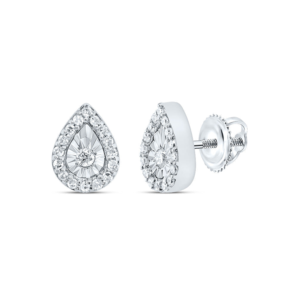 1/10CTW-DIA P1 GIFT PEAR STUD EARRING Daisy Joyeria