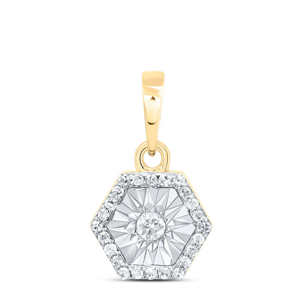 1/10CTW-DIA P1 GIFT HEXAGON PENDANT Daisy Joyeria