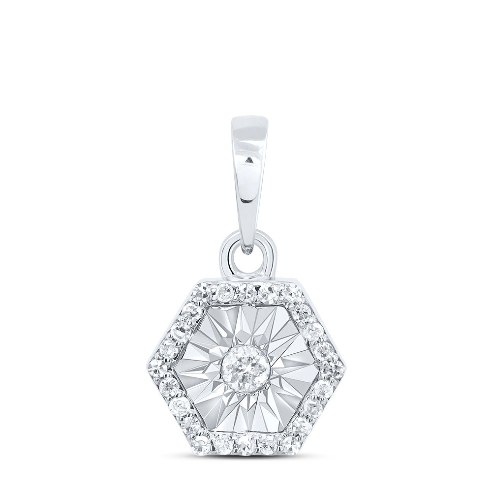 1/10CTW-DIA P1 GIFT HEXAGON PENDANT Daisy Joyeria