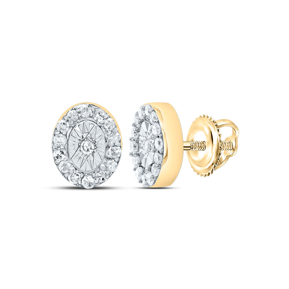 1/6CTW-DIA P1 GIFT OVAL STUD EARRING Daisy Joyeria