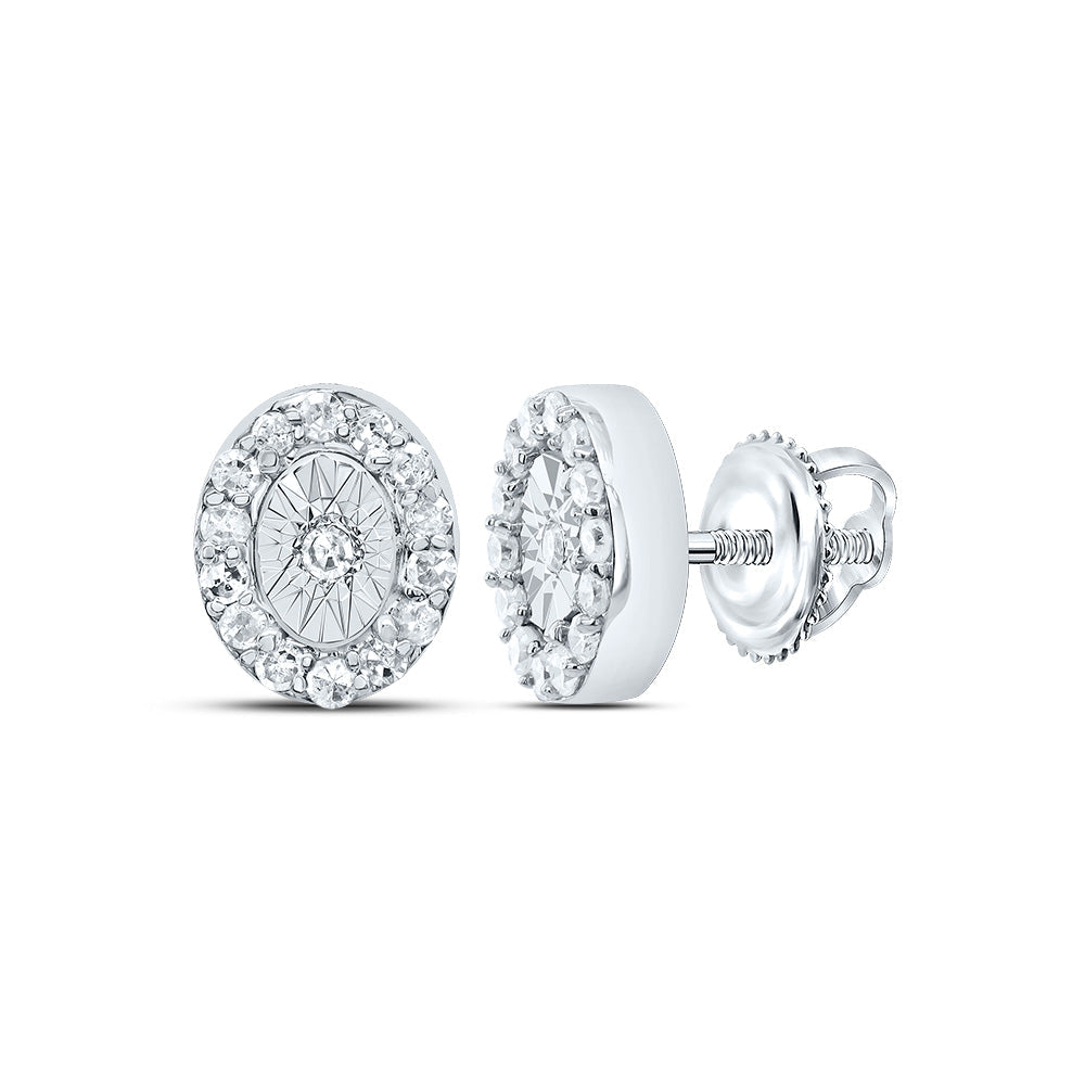 1/6CTW-DIA P1 GIFT OVAL STUD EARRING Daisy Joyeria