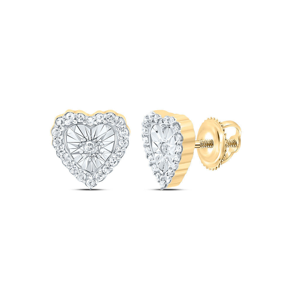 1/8CTW-NAT DIA P1 GIFT HEART EARRING Daisy Joyeria