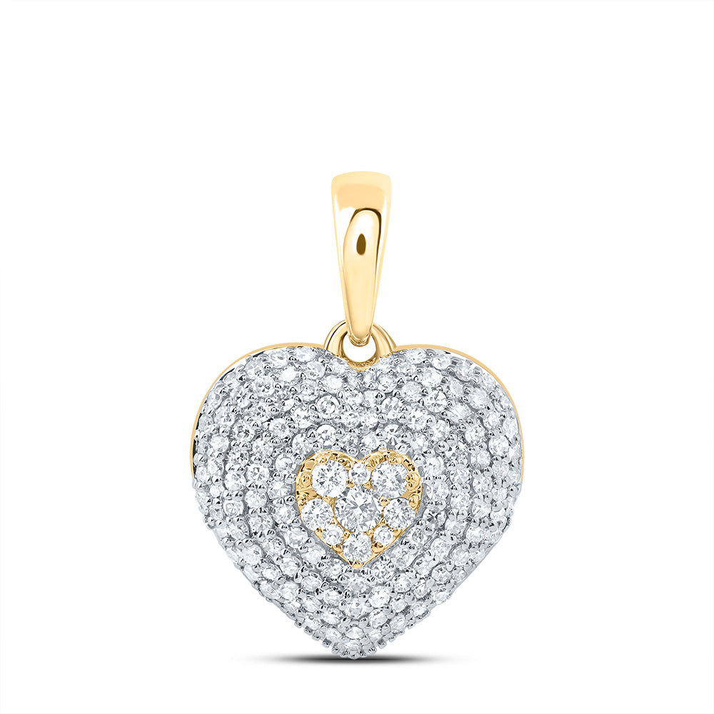 5/8CTW-NAT DIA NK FASHION HEART PENDANT Daisy Joyeria