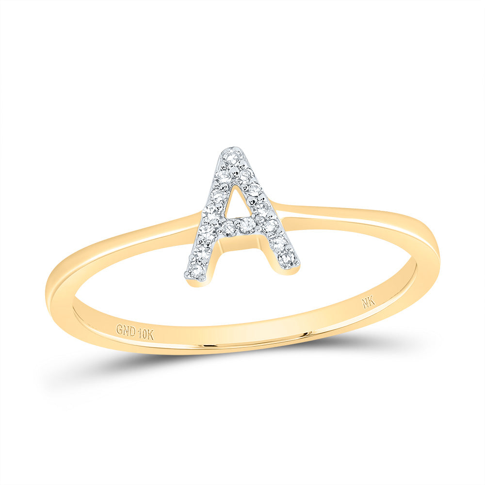 1/20CTW-DIA NK GIFT INITIAL "A" RING 7 Daisy Joyeria